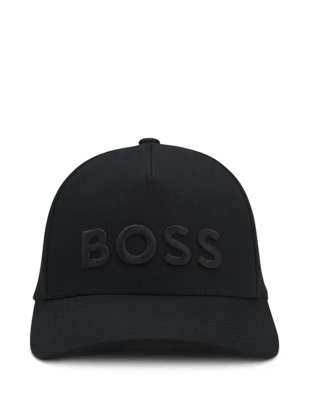 Мужская кепка Boss с вышитым логотипом, черная