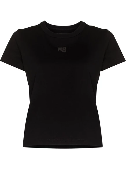 Женская футболка Alexander Wang с логотипом, черная