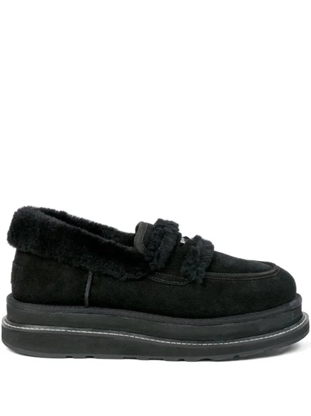 Лоферы Sacai x UGG платформенные, черные