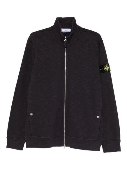 Мужская толстовка Stone Island на молнии, черная