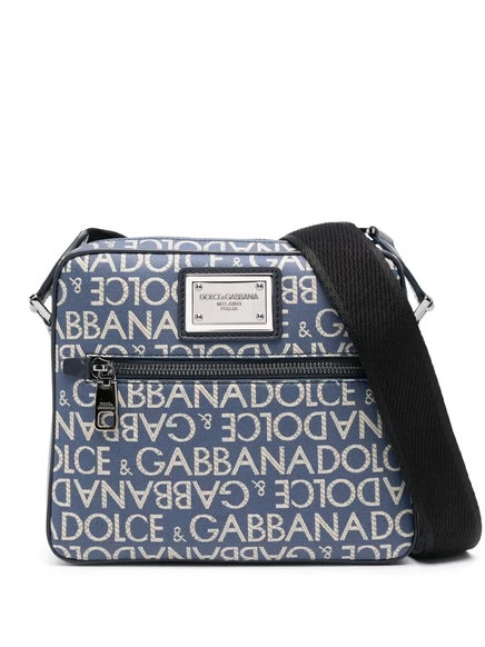Мужская сумка через плечо Dolce & Gabbana с жаккардом, голубая