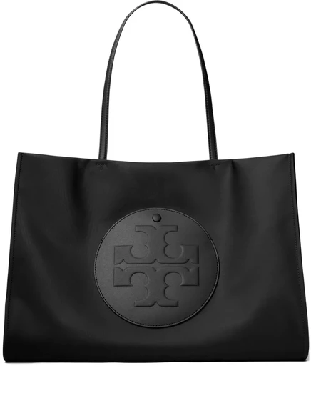 Сумка-тоут с тиснением логотипа Tory Burch Ella black