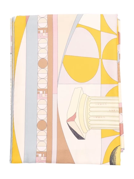 Женский шелковый шарф Fendi Moonlight Echoes, розовый