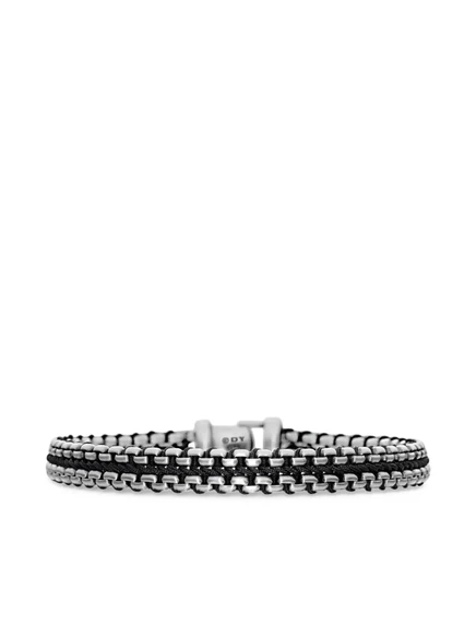 Мужской браслет David Yurman Woven Box Chain, серебристый