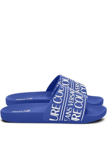 Мужские сланцы Versace Jeans Couture с тиснением, синие