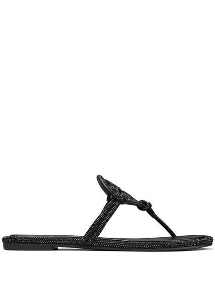 Слайды Tory Burch Miller, украшенные кристаллами  black
