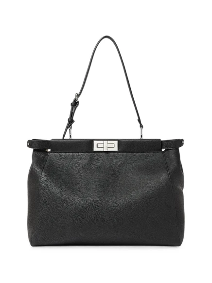 Мужская сумка Fendi Peekaboo из зернистой кожи, черная