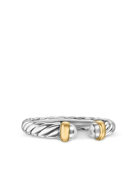 Женское кольцо David Yurman Petite Cable 3,4 мм, золото/серебро