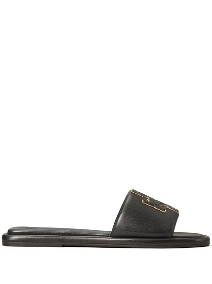 Женские шлепанцы Tory Burch Double T, черные