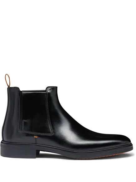 Легкие кожаные ботильоны Santoni black