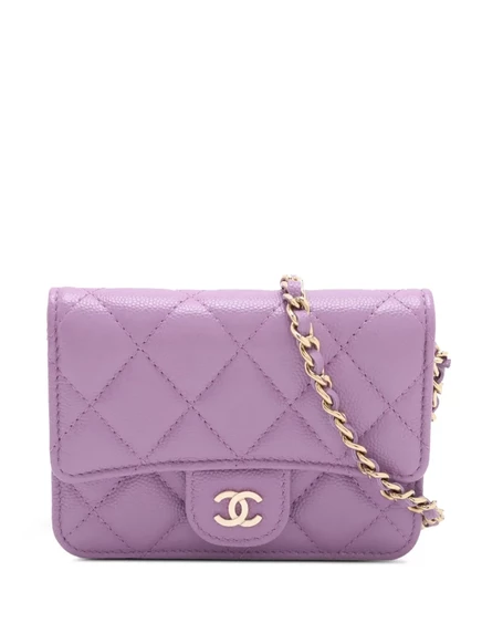 Женская мини-сумка Chanel Micro Quilted, фиолетовая