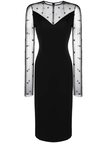 Женское миди-платье Givenchy жаккард с логотипом, черное