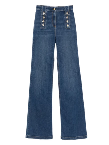 Джинсы Elisabetta Franchi с отделкой на пуговицах blue