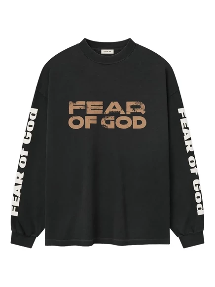 Футболка с рисунком Fear Of God с длинным рукавом black