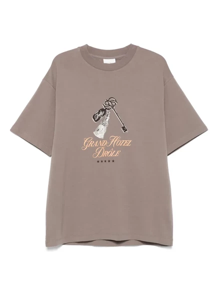 Футболка с графическим принтом Drôle De Monsieur grey