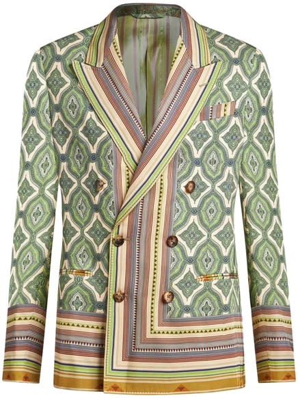 Блейзер ETRO с геометрическим принтом green