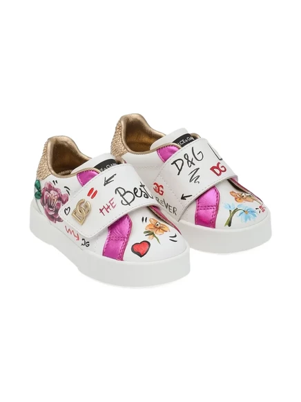 Кроссовки для девочек Dolce & Gabbana Kids Portofino, белые
