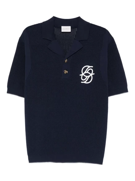 Мужское поло Drôle De Monsieur Maille Monogramme, синее