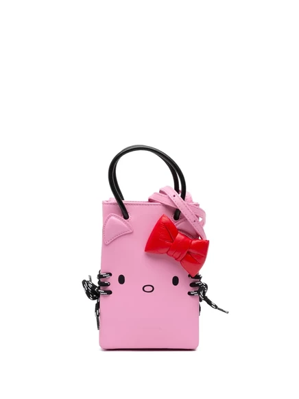 Мини-сумка-держатель для телефона Hello Kitty Shopping из телячьей кожи 2020 года выпуска, бывшая в употреблении у Balenciaga pink