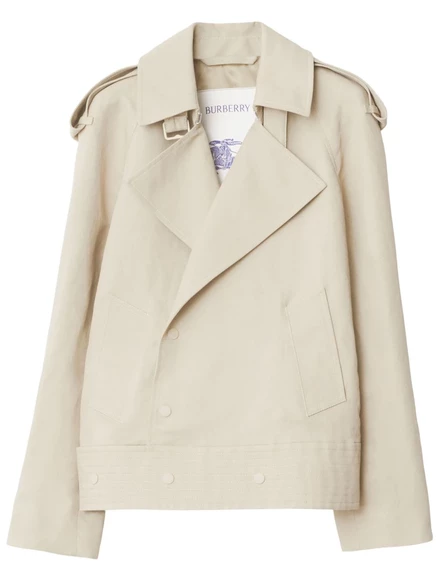 Парусиновый тренч Burberry со смещенным от центра силуэтом neutrals