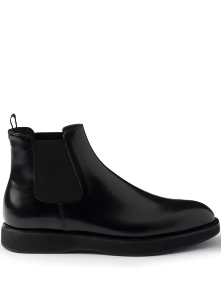 Мужские ботинки Prada челси из кожи, чёрные