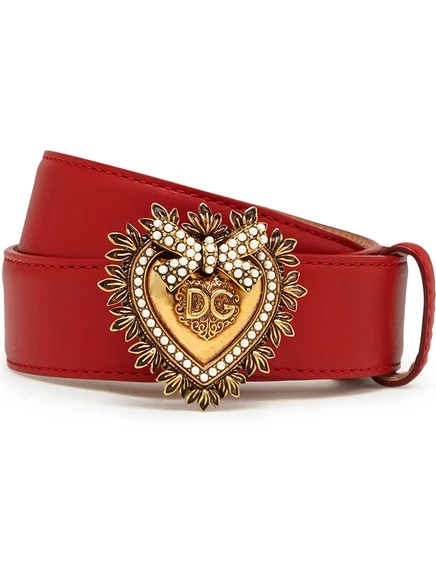 Женский кожаный ремень Dolce & Gabbana Devotion, красный