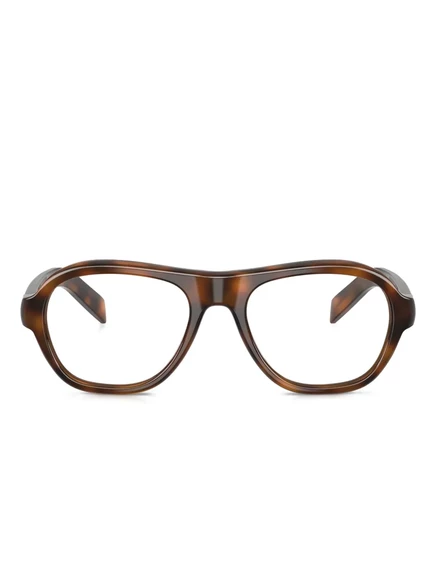 Очки в круглой черепаховой оправе Prada Eyewear brown
