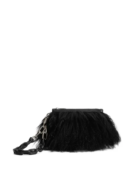 Женский клатч Dolce & Gabbana с меховой отделкой, черный