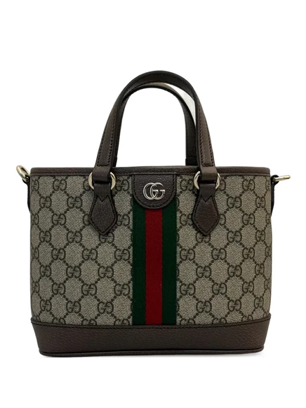 Женская сумка-тоут Gucci Ophidia small, темно-коричневая