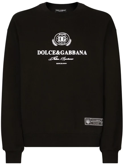 Хлопчатобумажная толстовка с логотипом Dolce & Gabbana black