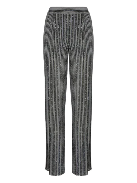 Брюки в полоску с блестками от Missoni grey