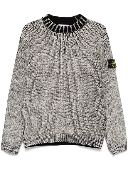 Мужской свитер Stone Island с круглым вырезом, черный
