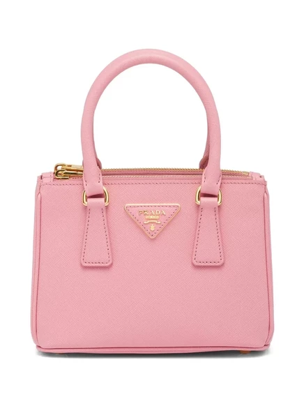 Женская мини‑сумка Prada Galleria из сафьяновой кожи, светло-розовая