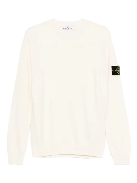 Мужской свитер Stone Island с логотипом, молочный