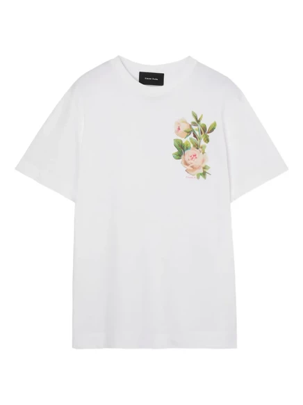Унисекс футболка Simone Rocha с принтом роз, белая