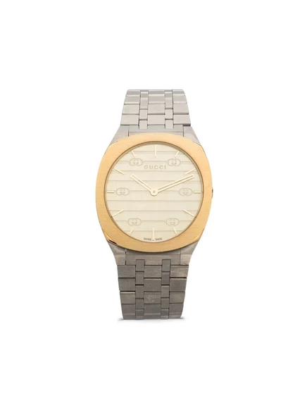 Женские часы Gucci 25H 34 мм, золотистые