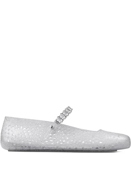 Женские балетки Jimmy Choo Jelly с кристаллами, белые
