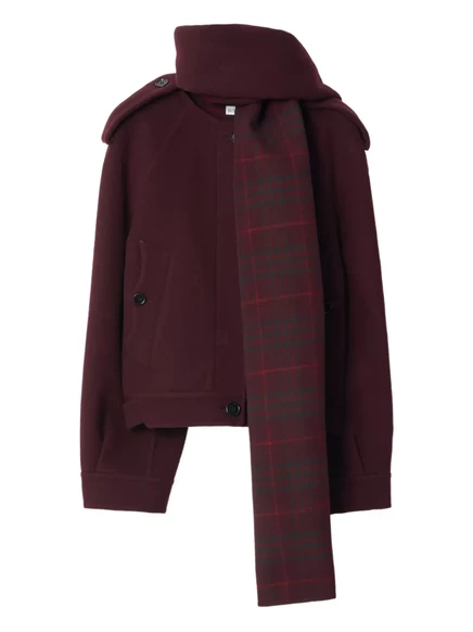 Шерстяной жакет со съемным шарфом Burberry red