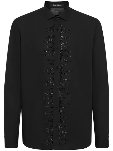Мужская рубашка Philipp Plein со стразами, черная