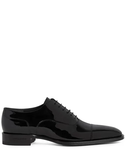 Туфли на шнуровке из лакированной кожи DSQUARED2 black