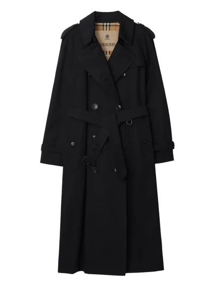 Женский двубортный тренч Burberry Waterloo Heritage, черный