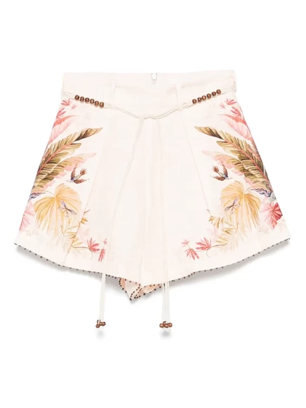 Женские короткие шорты Zimmermann Ascension, бежевые