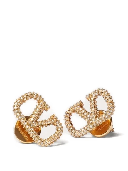 Valentino Garavani Vlogo Signature earrings in metal and Swarovski® crystals gold (3)