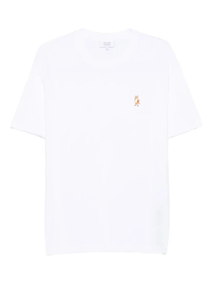 Мужская футболка Maison Kitsuné с лисой, белая