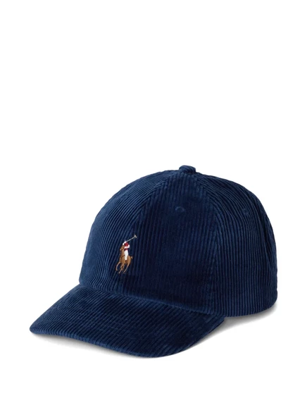 Мужская вельветовая бейсболка Polo Ralph Lauren, темно-синяя