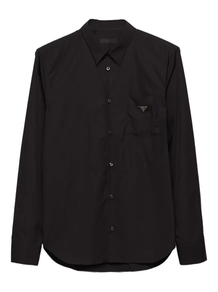 Хлопчатобумажная рубашка Prada с накладным карманом black