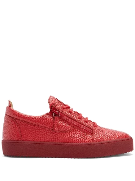 Кроссовки Giuseppe Zanotti Frankie с низкой посадкой и двойной молнией red
