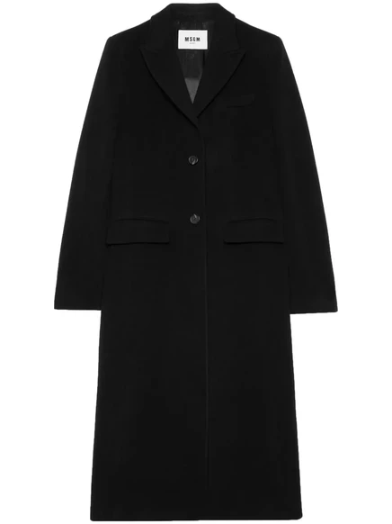 Пальто с лацканами и застежкой на пуговицы от MSGM  black