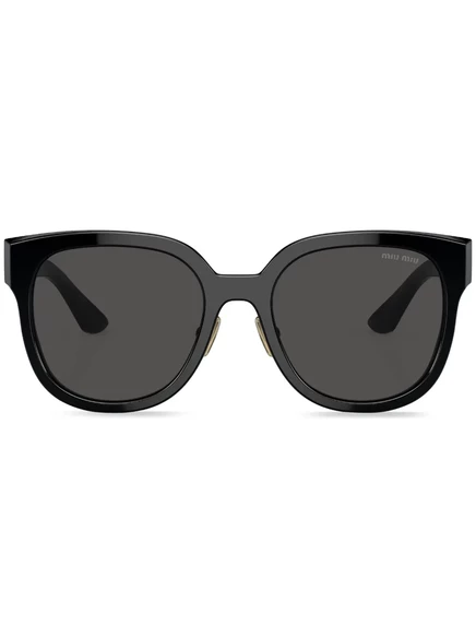 Солнцезащитные очки в D-образной оправе с логотипом Miu Miu Eyewear и надписью black
