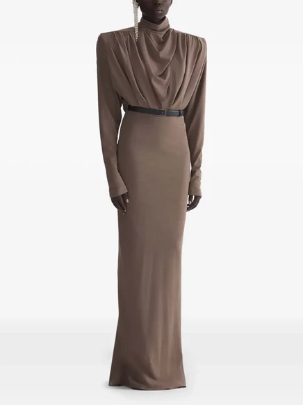 Женское вечернее платье Mugler Draped, коричневое